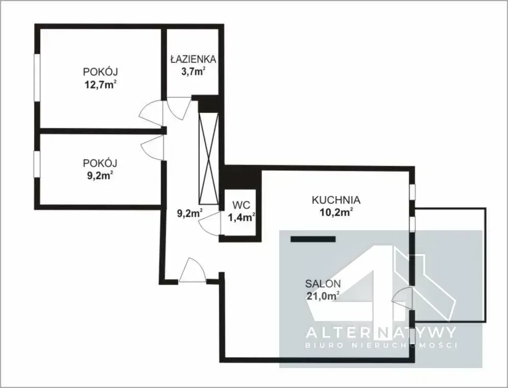 Ruczaj - duży balkon z widokiem na zieleń 23