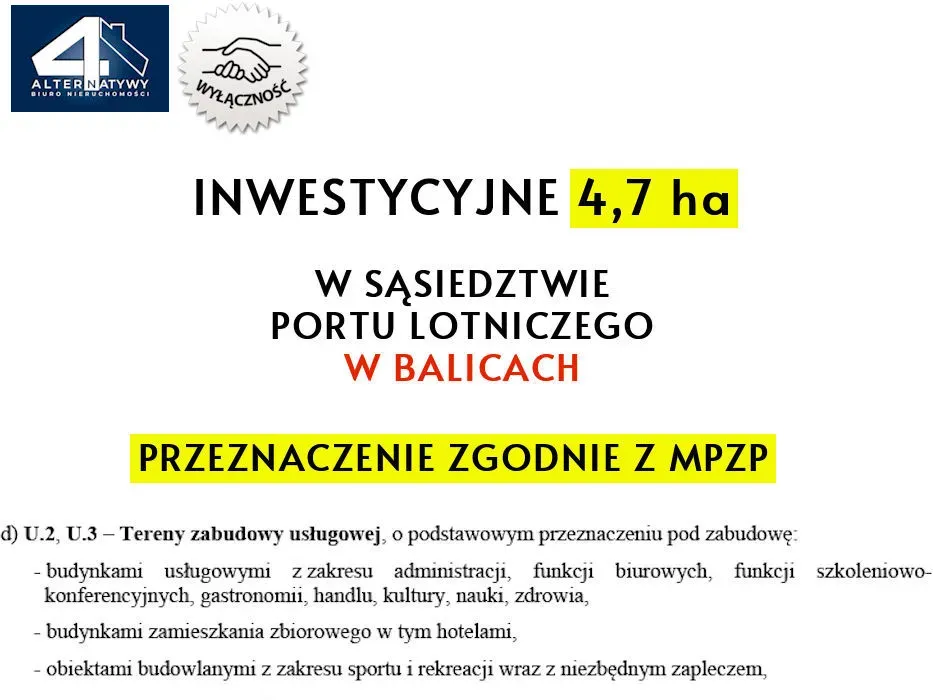 Ostatnie w okolicy Balic inwestycyjne 4,7 ha 2