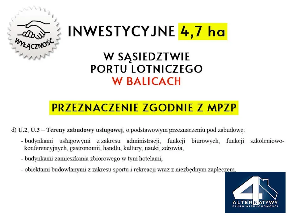 Ostatnie w okolicy Balic inwestycyjne 4,7 ha 5