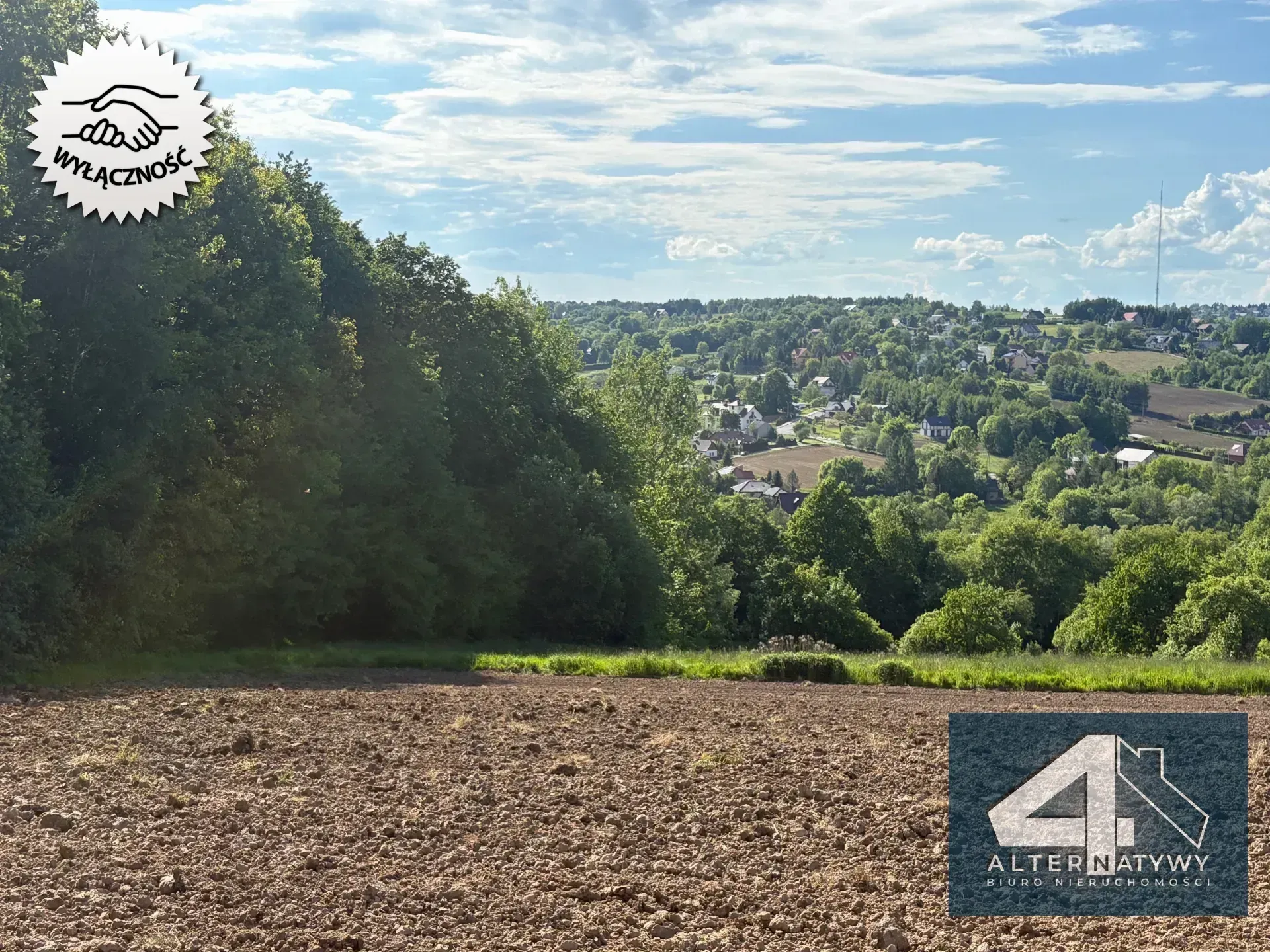 Płaska widokowa działka gmina Wieliczka 3