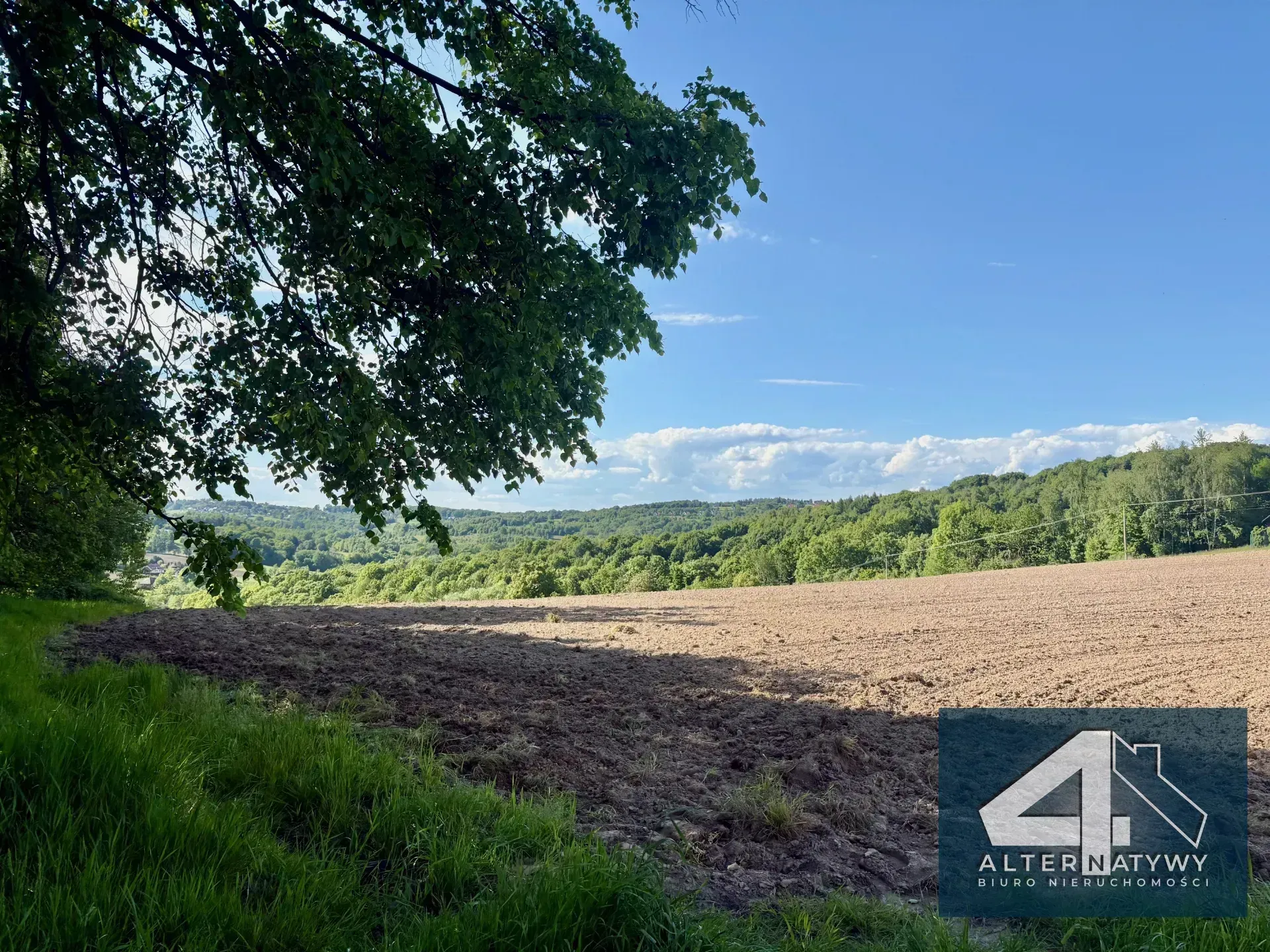 Płaska widokowa działka gmina Wieliczka 6