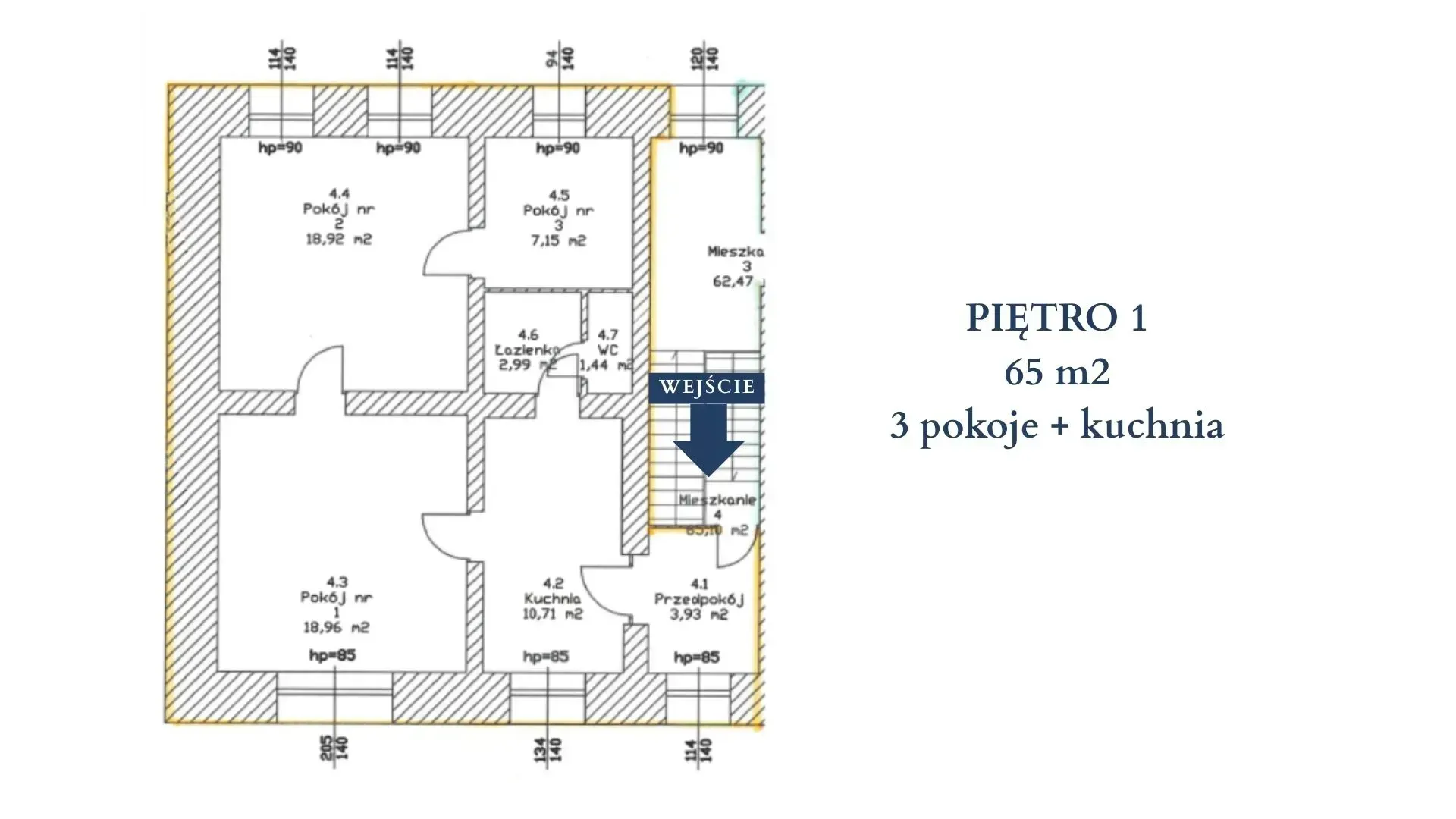 Mieszkanie z ogródkiem 3 pokoje i kuchnia 16