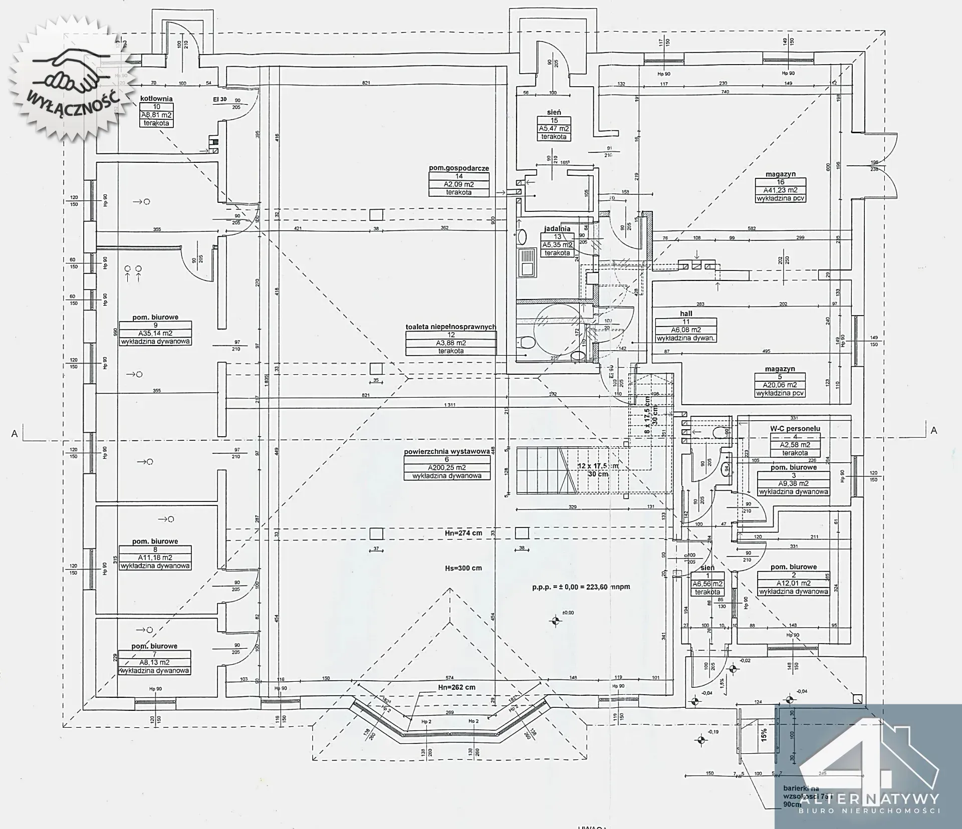 Showroom + biuro + magazyn przy A2 14