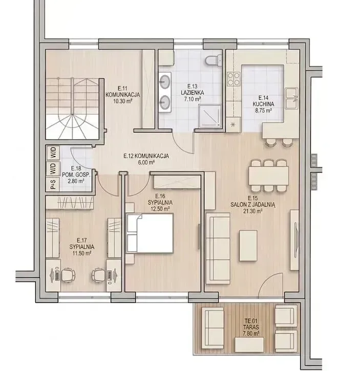 3 pokoje przy parku, 86,7 m², bezczynszowe 18