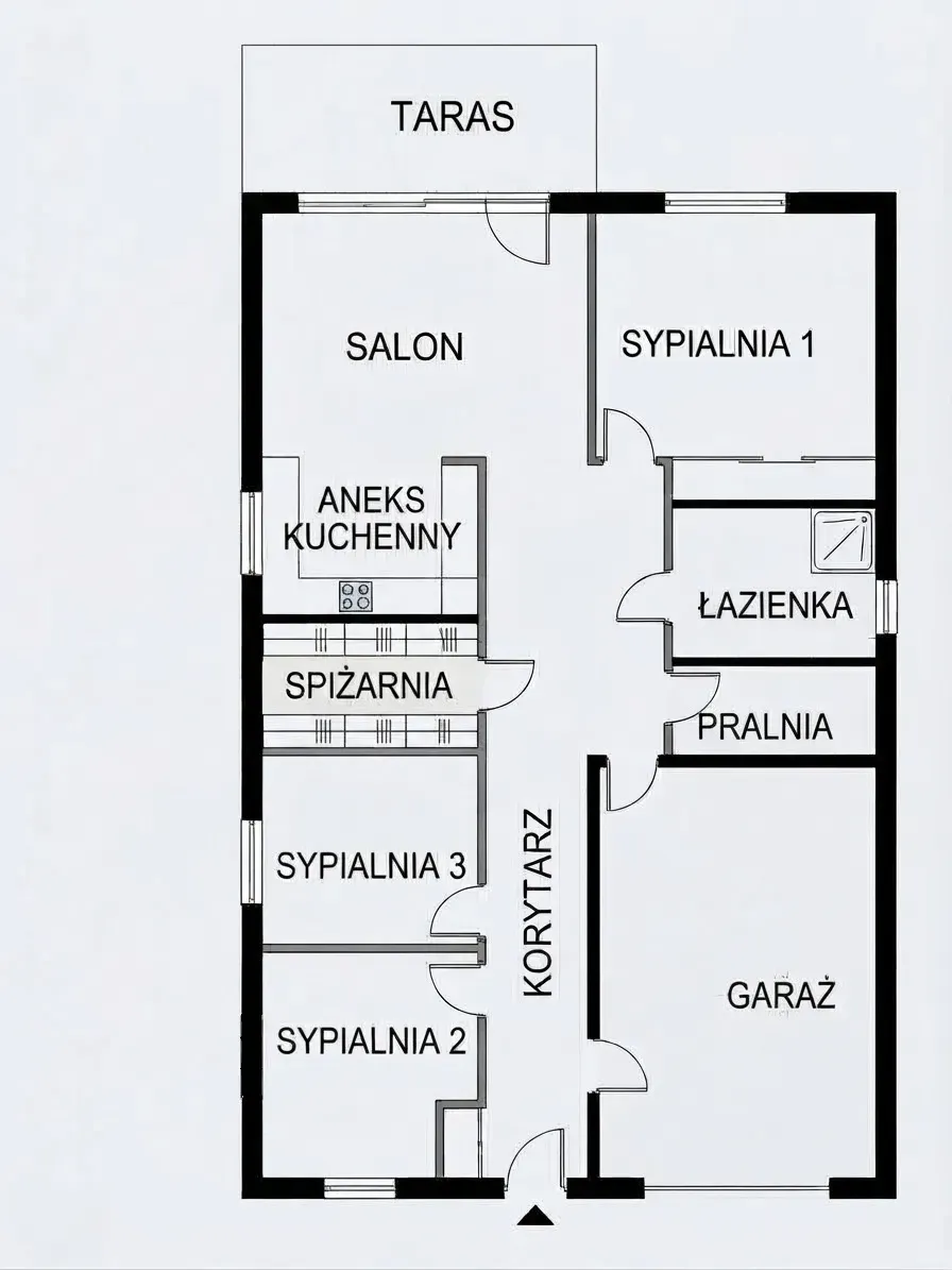 Parterowy bliźniak 131 m² z dwoma garażami 25