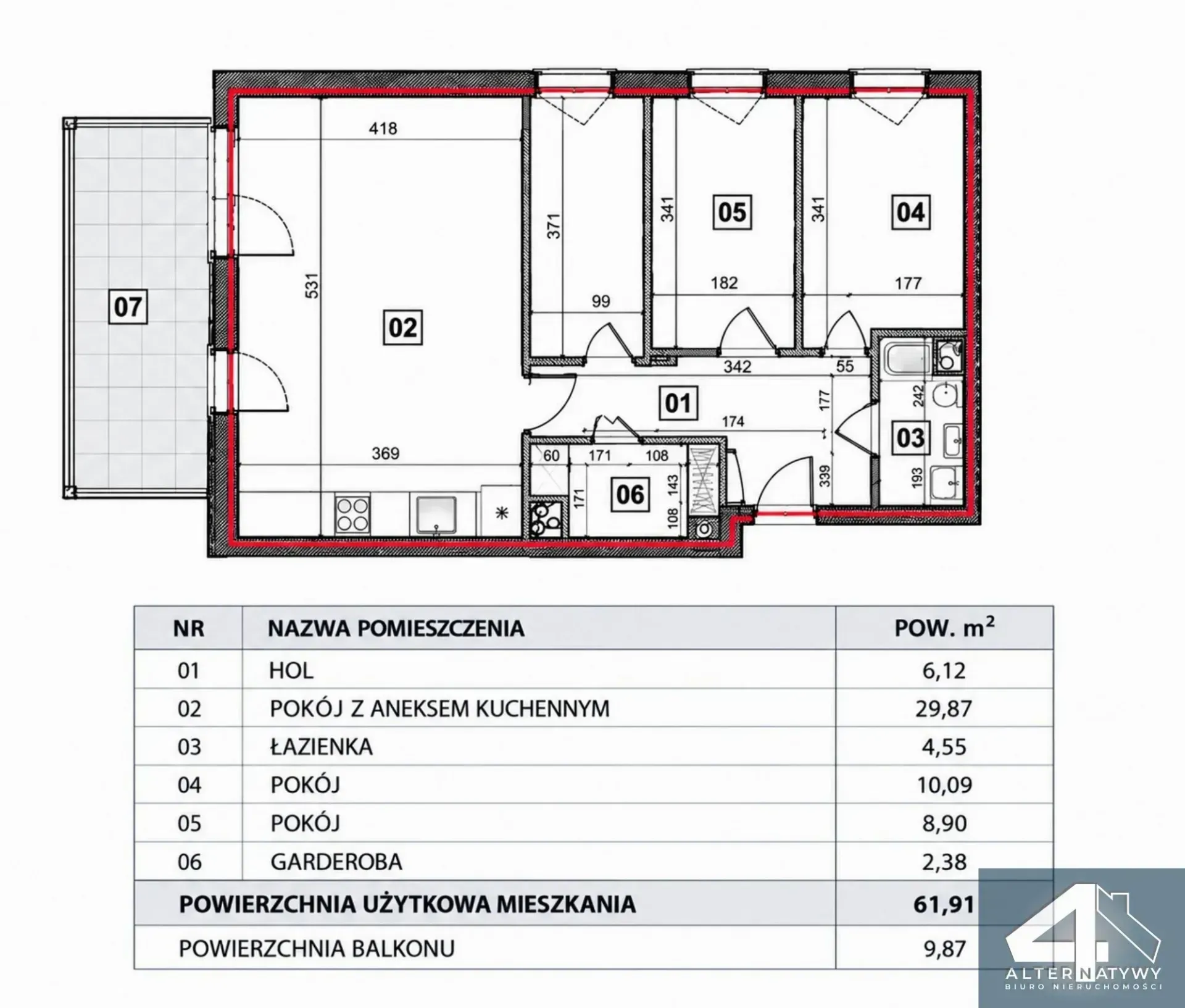 Apartament o wysokim standardzie 62m2 16